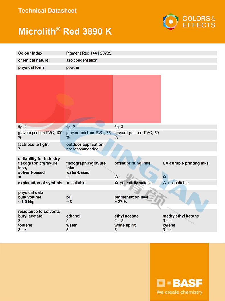 巴斯夫3890K納米顏料TDS技術數(shù)據(jù)報告